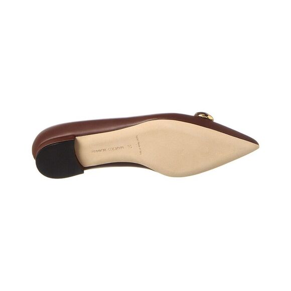 Manolo Blahnik Chappa Leather Flat, Brown - Picture 4 of 5